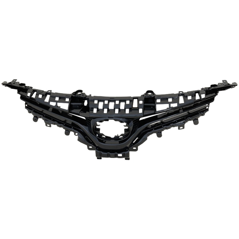 Grille for Toyota Camry 2018-2020, Textured Black Shell and Insert, XLE Model without Camera Hole, Replacement
