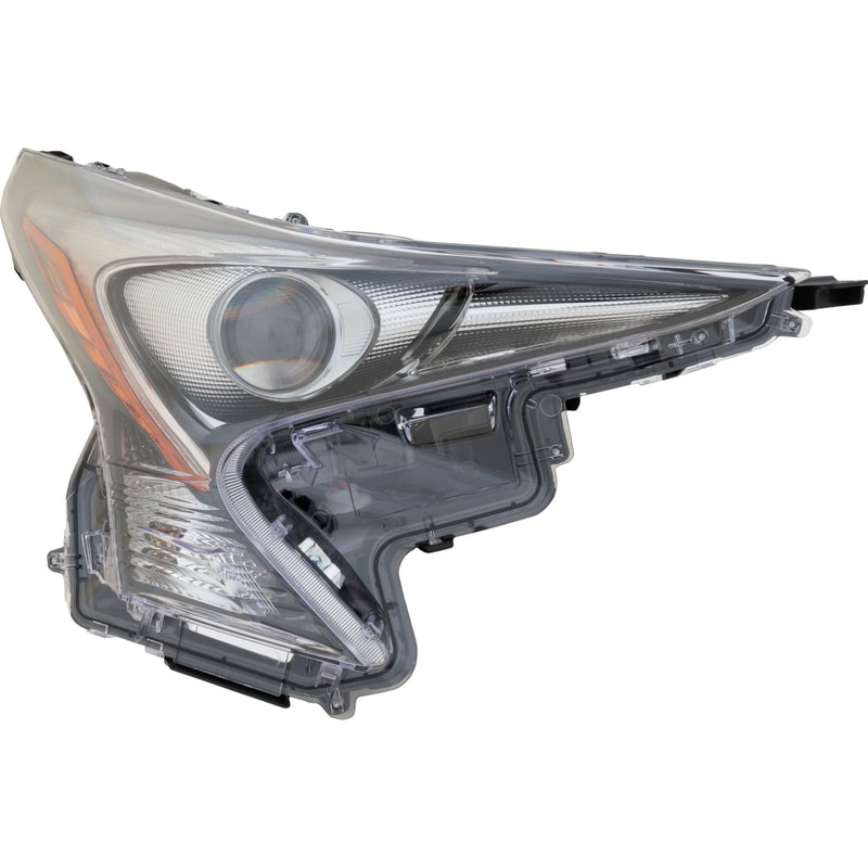 Headlight for Toyota Prius 2016-2018 Right (Passenger), with Lens and Housing, LED, Without Fog Light Holes, Without Daytime Running Light, Replacement (CAPA Certified)