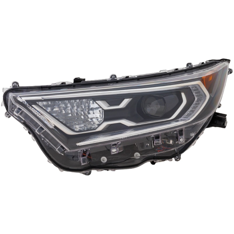 Left (Driver) Headlight Lens and Housing for 2019-2021 Toyota RAV4 Hybrid, Halogen, w/o Adaptive Headlight, for Limited/XLE/XLE Premium/XSE Hybrid Models, Japan Built Vehicle, Replacement (CAPA Certified)