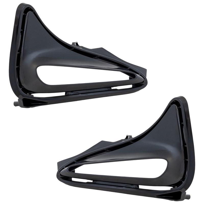 Front Fog Light Molding for 2017-2019 Toyota Corolla, Gloss Black, with LED Daytime Running Lights Cover, Right (Passenger) & Left (Driver), for CE/L/LE/LE ECO/XLE Models, Set of 2, Replacement