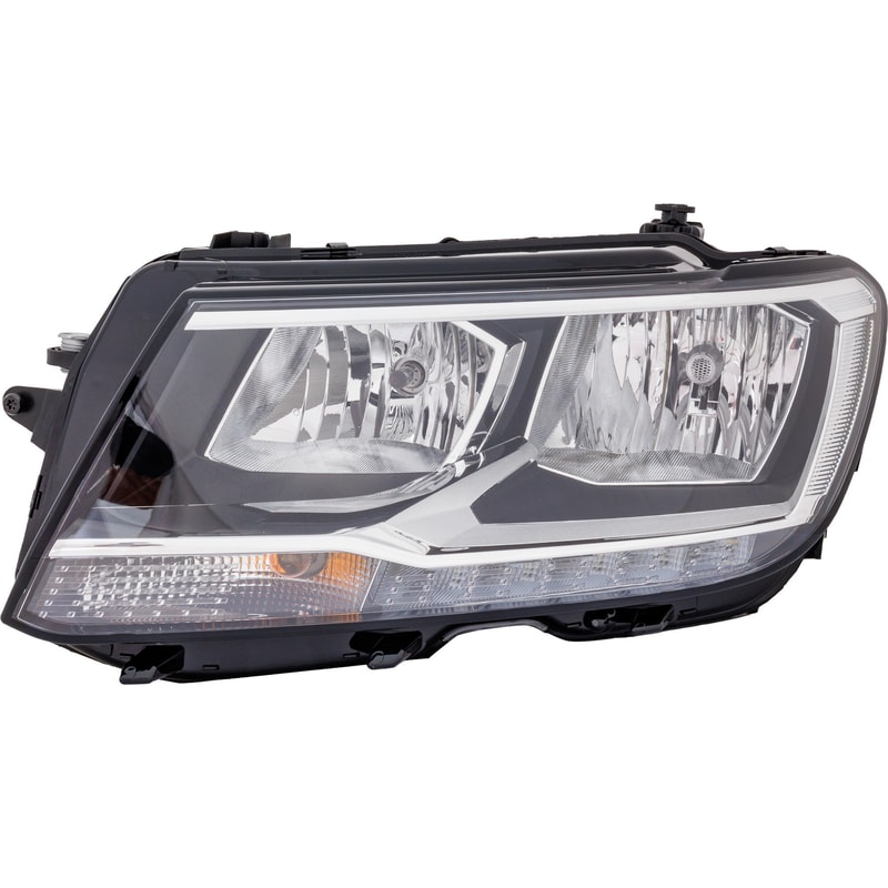 Headlight Assembly for Volkswagen Tiguan 2018-2021 Left (Driver), Halogen with LED Daytime Running Light, Replacement (CAPA Certified)