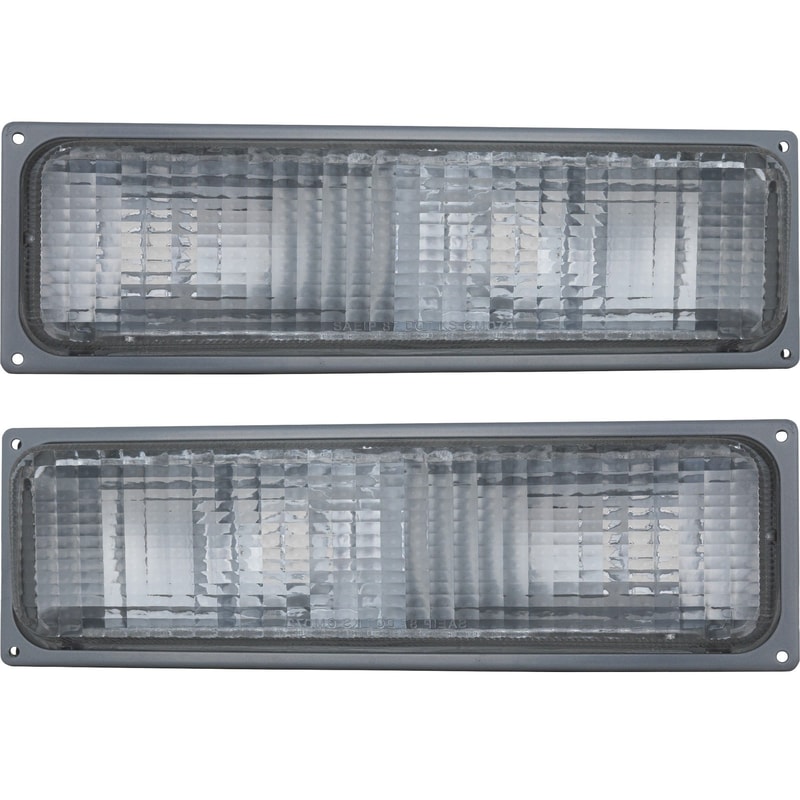 Signal Light Pair/Set for Chevrolet C3500HD 1991-1993, Right (Passenger) and Left (Driver), Lens and Housing, with Composite Headlights Replacement