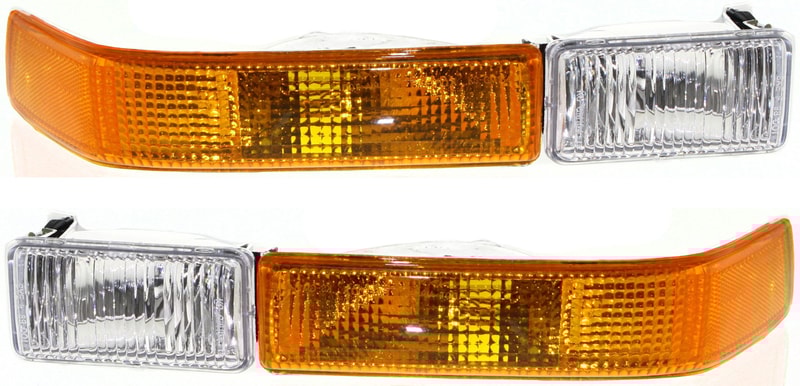 Signal Light Pair/Set for Chevrolet Blazer 1998-2005, Right (Passenger) and Left (Driver), Lens and Housing, with Fog Light, Replacement