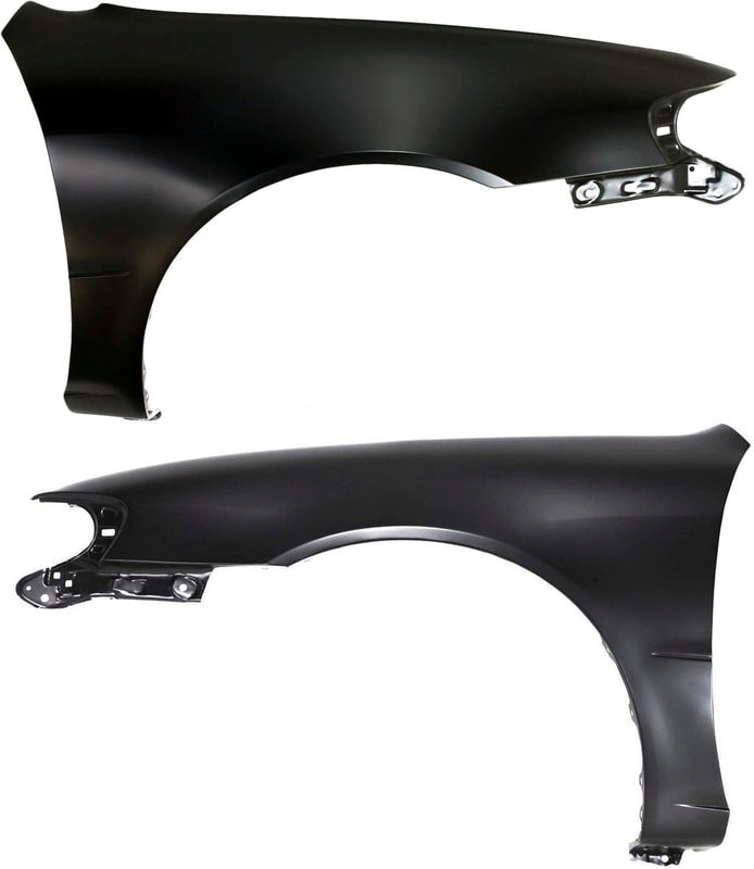 Front Fender Pair/Set for Toyota Corolla 1998-2002, Right (Passenger) and Left (Driver), Primed (Ready to Paint) Replacement