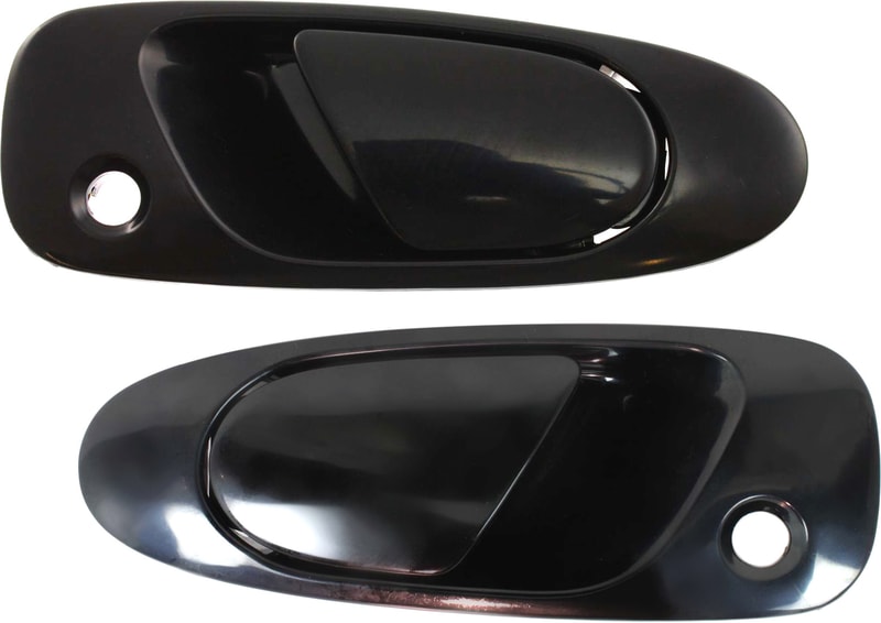 Front Exterior Door Handle Pair/Set for Honda Civic 1992-1995, Civic Del Sol 1993-1997, Right (Passenger) and Left (Driver), Textured Black with Key Hole, Replacement
