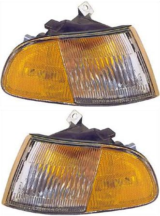 Corner Light Assembly Pair/Set for Honda Civic 1992-1995, Right (Passenger) and Left (Driver) Side Marker, Replacement
