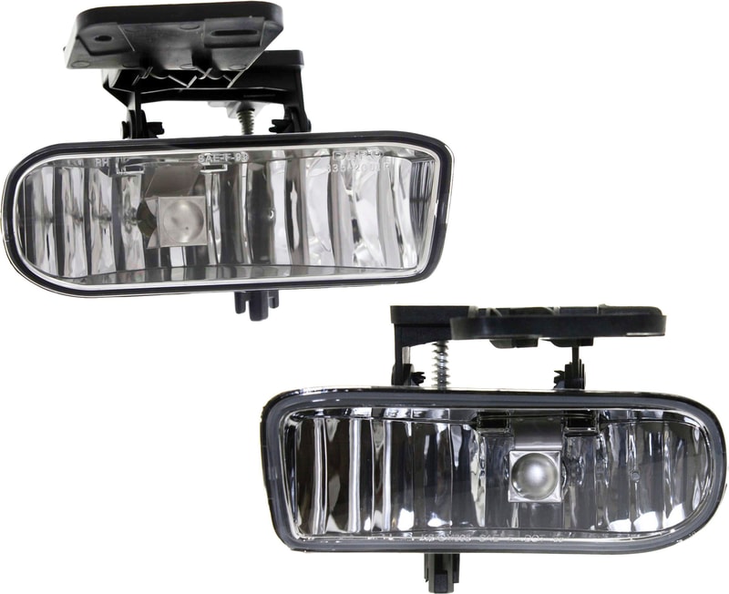 Front Fog Light Assembly Pair/Set for GMC Sierra 1500 (1999-2002), Right (Passenger) and Left (Driver) Side Replacement