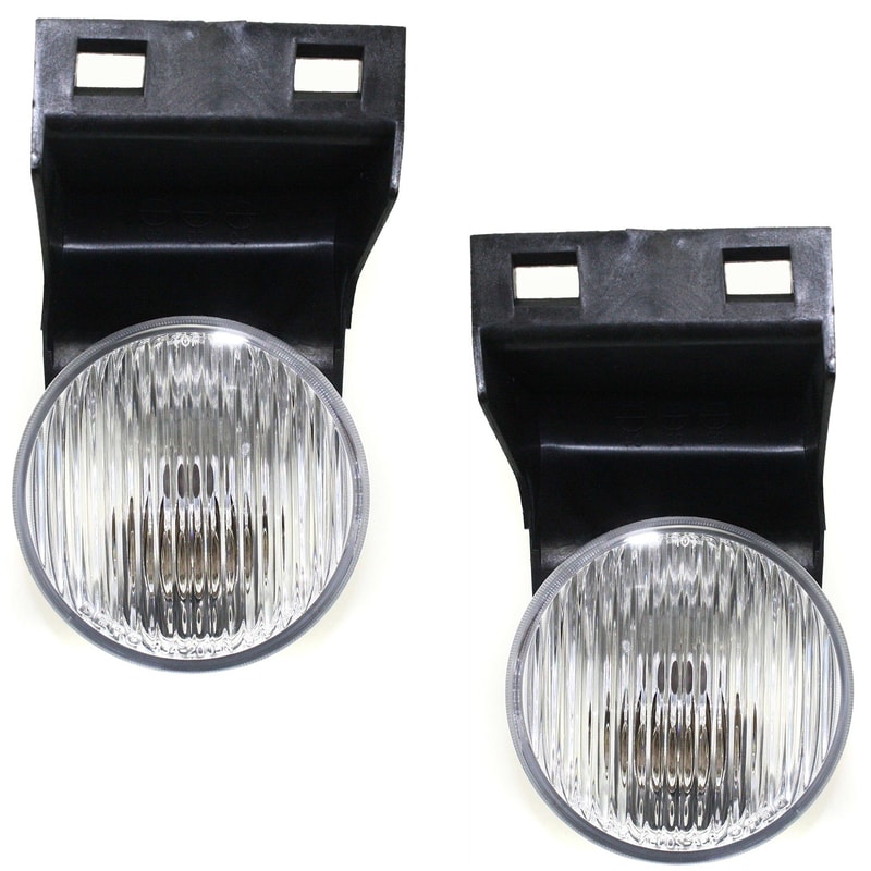 Pair/Set - Front Fog Light for Dodge Full Size Pickup 1994-1998, Right (Passenger) and Left (Driver), Lens and Housing, 3-Inch, Without Sport Package, Old Body Style Replacement