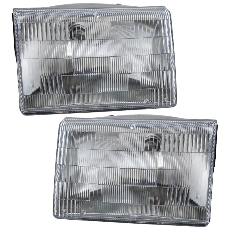 Headlight Assembly Pair/Set for 1993-1998 Jeep Grand Cherokee, Right (Passenger) and Left (Driver), Halogen, Built in Canada or USA, Replacement