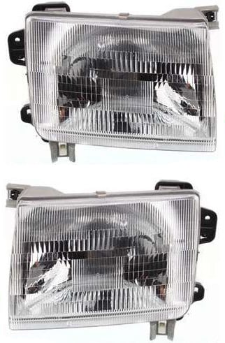 Headlight Assembly for Nissan Frontier 1998-2000, Right (Passenger) and Left (Driver), Halogen, To September 1999 Replacement Pair/Set