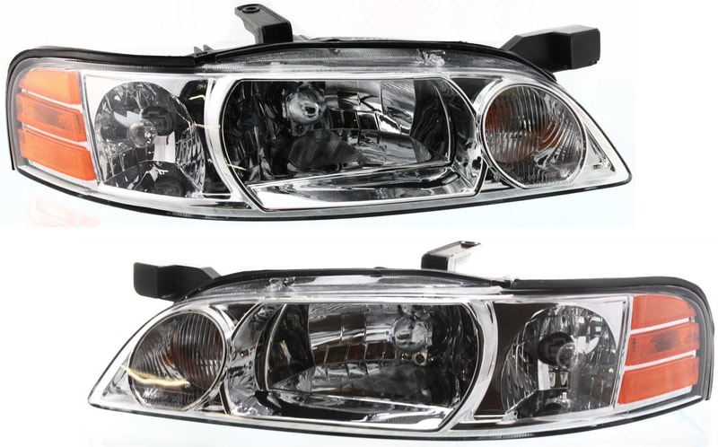 Headlight Assembly for Nissan Altima 2000-2001, Right (Passenger) and Left (Driver), Halogen, Replacement Pair/Set