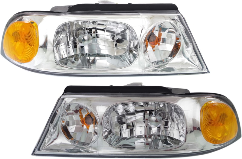 Headlight Assembly Pair/Set for Lincoln Navigator 1998-2002, Includes Right (Passenger) and Left (Driver) Halogen Light, Replacement