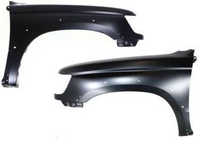 Front Fender Pair/Set for TOYOTA 4RUNNER 1996-2002, Primed (Ready to Paint), 6 Cylinder, with Fender Flare Holes, Right (Passenger) and Left (Driver) Replacement