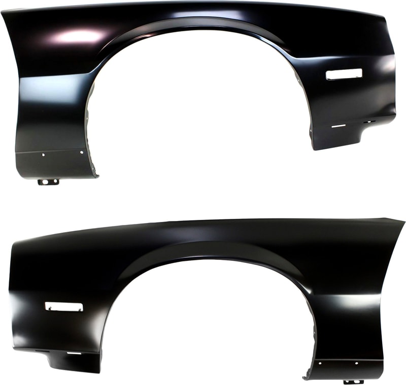 Front Fender Pair/Set for 1982-1992 Chevrolet Camaro, Includes Right (Passenger) and Left (Driver) Side Fenders, Primed (Ready to Paint) - Replacement