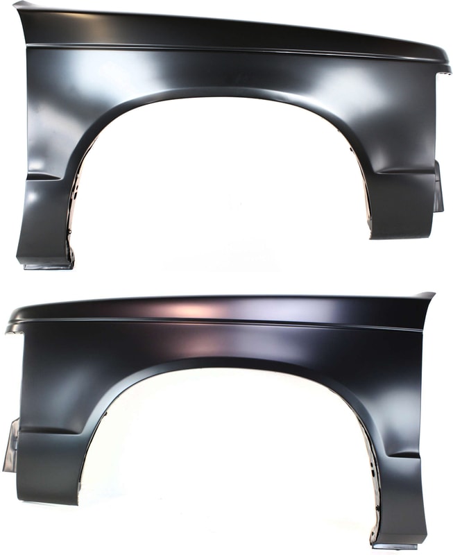 Front Fender Pair/Set for Chevrolet S10 Pickup (1982-1993) and S10 Blazer (1983-1994), Right (Passenger) and Left (Driver), Primed (Ready to Paint) Replacement
