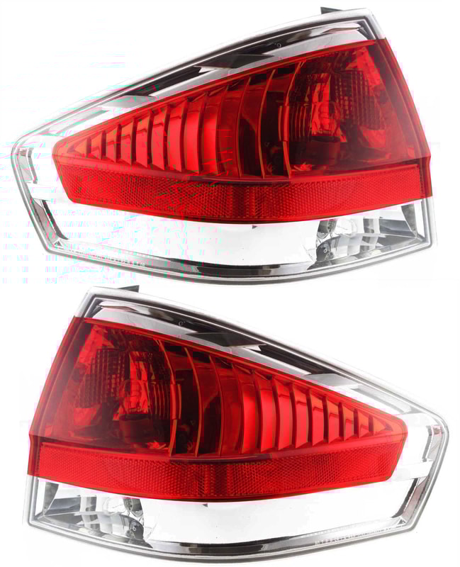 Tail Light Assembly Pair/Set for 2008 Ford Focus Coupe/Sedan, Right (Passenger) and Left (Driver) Replacement