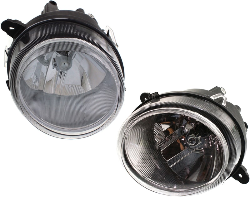 Pair/Set - Headlight Assembly for 2007-2010 Jeep Compass and 2007-2017 Jeep Patriot, Right (Passenger) and Left (Driver), Halogen, Without Leveling System, Replacement