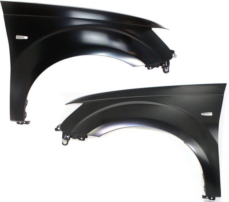 Front Fender Pair/Set for 2007-2009 Mitsubishi Outlander, Right (Passenger) and Left (Driver), Primed (Ready to Paint), Steel Replacement