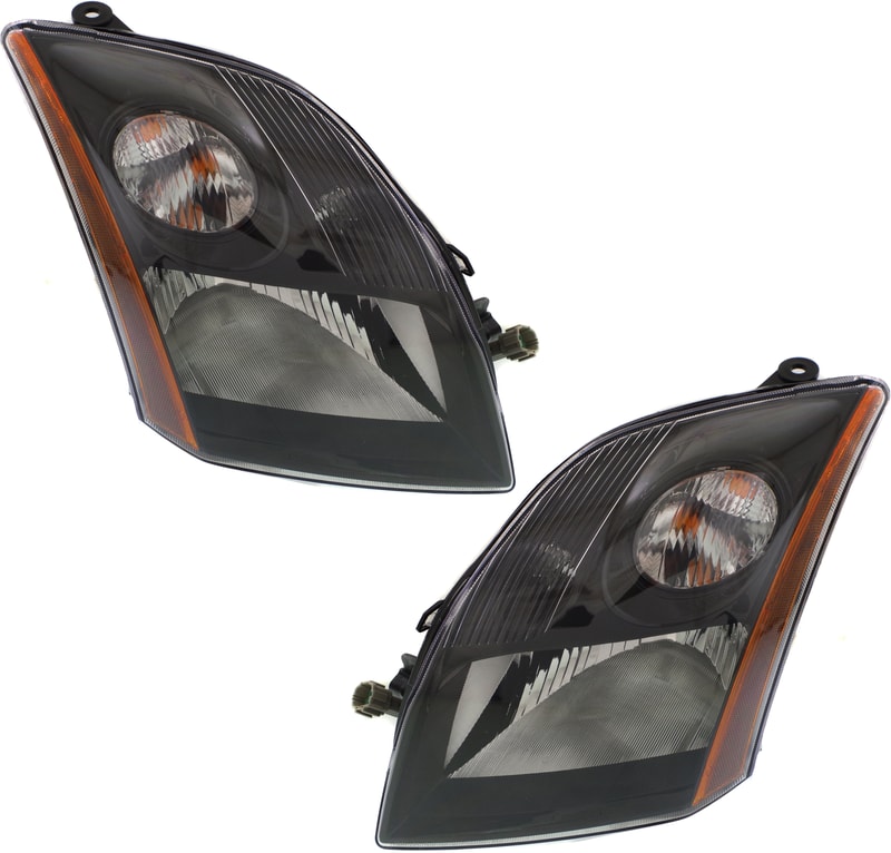 Pair/Set - Headlight Assembly for Nissan Sentra 2007-2009, Right (Passenger) and Left (Driver), Halogen, 2.5L Engine, SE-R/SE-R Spec V Models, Replacement