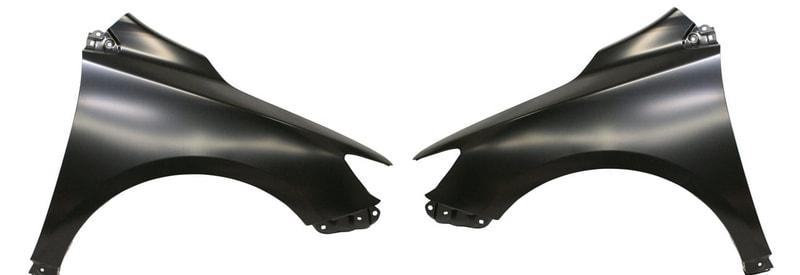 Front Fender Pair/Set for 2009-2010 Toyota Corolla, Right (Passenger) and Left (Driver), Steel, without Signal Light Hole, Replacement