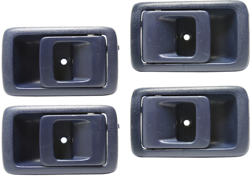 Front and Rear Door Handle Pair/Set for Toyota Camry 1987-1991, 4Runner 1996-2002, Tacoma 2001-2004, Right (Passenger) and Left (Driver), Textured Blue, Inside - Replacement Pair/Set