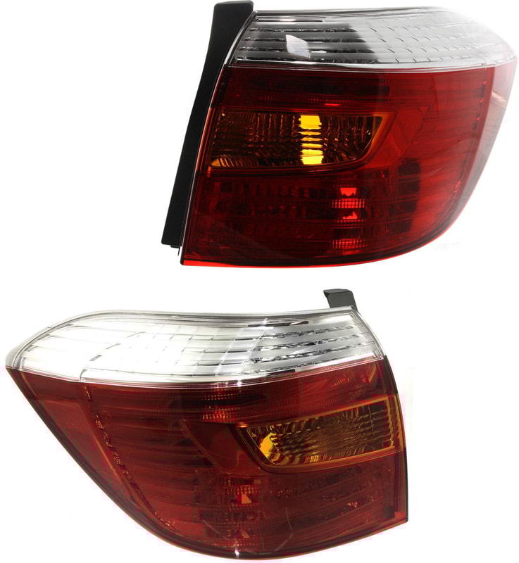 Tail Light Pair/Set for Toyota Highlander 2008-2010, Right (Passenger) and Left (Driver) Replacement 