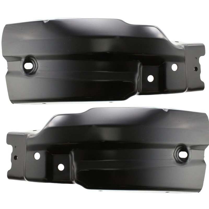 Front Bumper End Replacement Pair/Set for Chevrolet Silverado 2007-2013 Non Classic, Right (Passenger) and Left (Driver) Extension, Painted Black