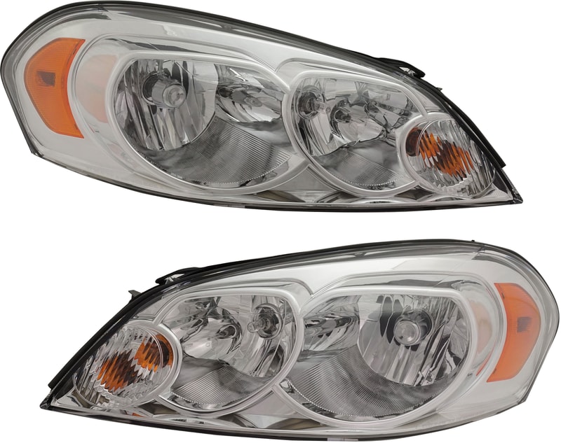 Pair/Set - Headlight Assembly for Chevrolet Impala 2006-2013/Impala Limited 2014-2016/Monte Carlo 2006-2007, Right (Passenger) and Left (Driver), Composite, Halogen Replacement