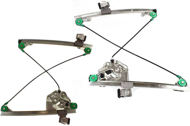 Front Window Regulator Pair/Set for 2003-2007 Cadillac CTS, Right Passenger and Left Driver Side, Power, Without Motor, Replacement