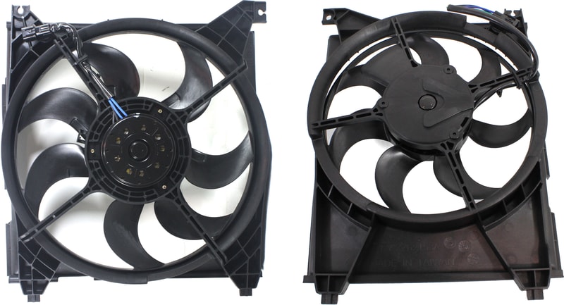 Radiator and A/C Condenser Fan Assembly Set for Hyundai Sonata 1999-2005, Magentis 2001-2006, and Optima 2001-2006 Replacement