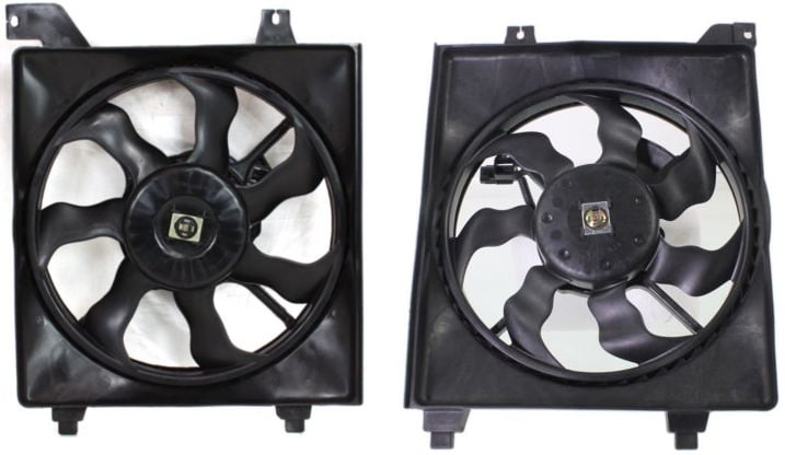 Radiator and A/C Condenser Fan Assembly Set for 2006-2011 Hyundai Accent - Replacement Part