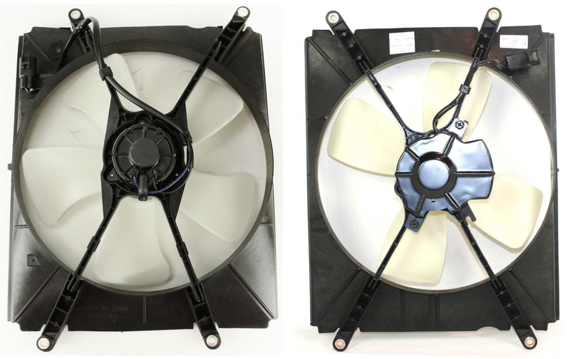 Cooling Fan Assembly Set for 1992-1996 Toyota Camry, Set of 2 Air Conditioning (A/C) and Radiator Fan Shroud, Replacement Assembly