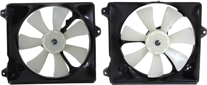 Cooling Fan Assembly Set for 1997-1998 Toyota ES300 and 1999 Solara, Set of 2, A/C and Radiator Fan with Shroud, Replacement