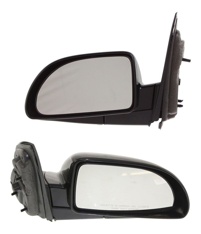 Power Mirror Pair/Set for Chevrolet Equinox 2005-2009, Right (Passenger) and Left (Driver), Manual Folding, Non-Heated, Paintable Replacement