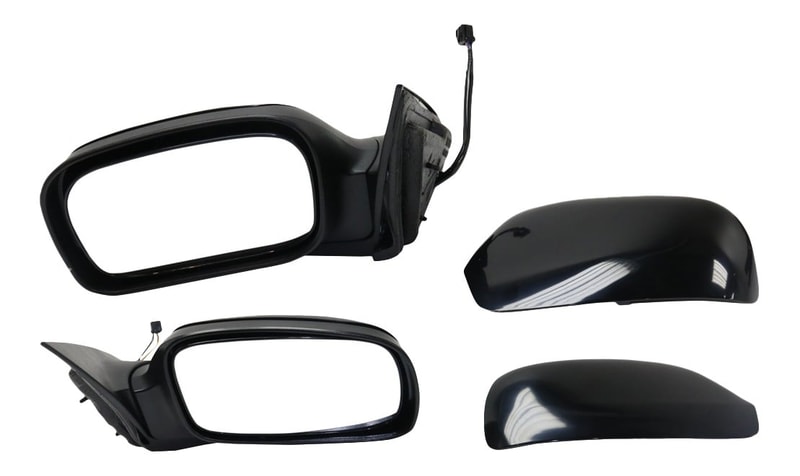 Power Heated Manual Folding Mirror Pair/Set for 2006-2008 Chrysler Pacifica, Right (Passenger) and Left (Driver), Paintable/Textured, 2 Caps, Without Auto Dimming and Memory, Replacement