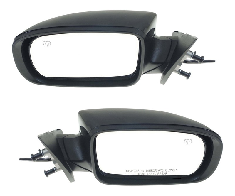 Power Mirror Pair/Set for Chrysler 300 (2011-2020), Right (Passenger) and Left (Driver), Manual Folding, Heated, Paintable, without Memory, Replacement