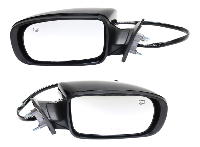 Power Mirror Pair/Set for Chrysler 300, 2011-2020, Right (Passenger) and Left (Driver), Manual Folding, Heated, Paintable, with Memory Feature, Replacement