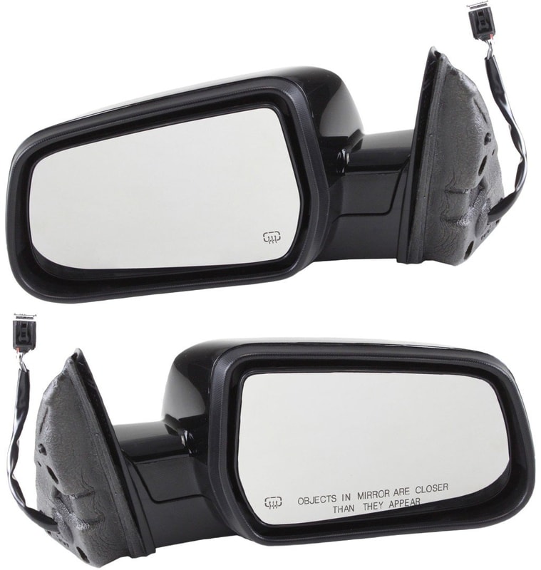 Mirror Pair/Set for Chevrolet Equinox/Terrain 2010-2017, Right (Passenger) & Left (Driver), Power Operated, Manual Folding, Heated, Paintable, Without Blind Spot Glass & Memory, Replacement
