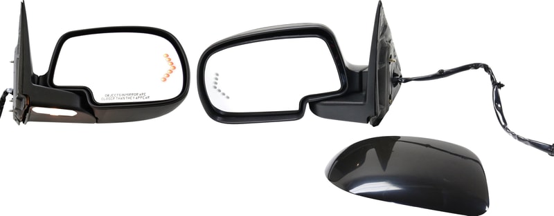 Power Folding Heated Paintable Mirror Pair/Set for 2003-2006 CADILLAC SILVERADO/SIERRA, Includes Right (Passenger) and Left (Driver) Mirrors, w/Signal Light, w/o Auto-Dimming, Fits 2007 Classic, Replacement