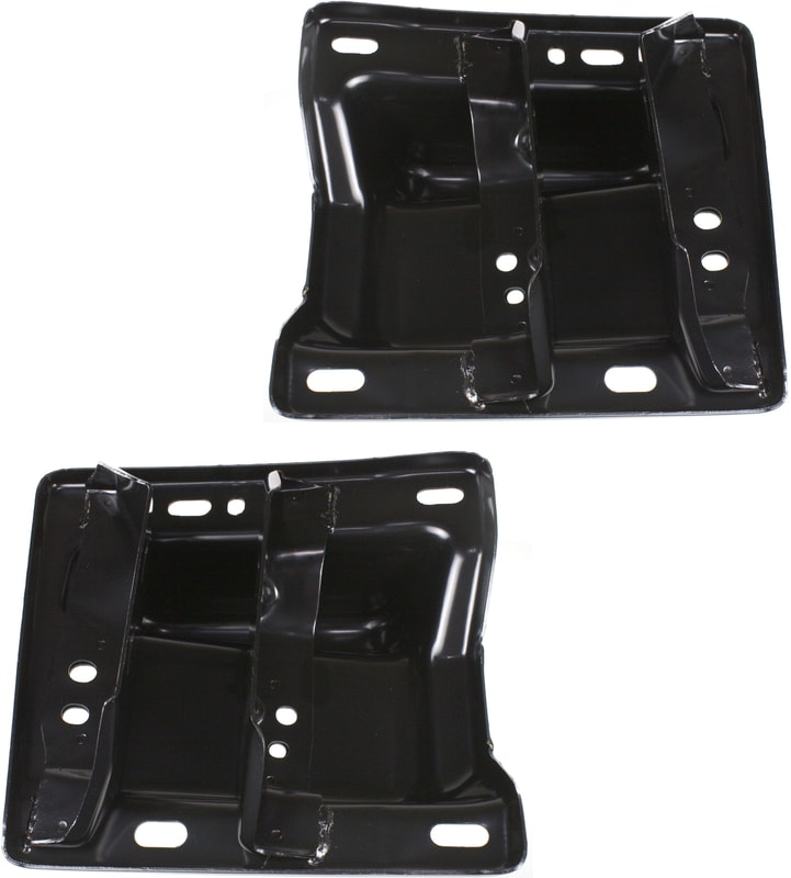 Front Bumper Bracket Pair/Set for Dodge Full Size Pickup 1500 (2002-2005), Right (Passenger) and Left (Driver), Plate Included, without Tow Hooks and Sport Model, Replacement