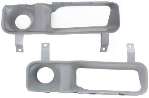 Front Fog Light Molding Pair/Set for Dodge Full Size 1994-2002, Right (Passenger) and Left (Driver), Primed (Ready to Paint), Model without Fog Light, without Sport Package, Replacement