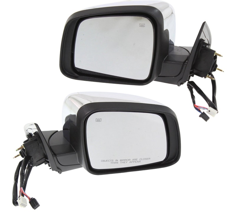 Power Mirror Pair/Set for Dodge Durango 2011-2022, Right (Passenger) and Left (Driver), Manual Folding, Heated, Chrome, with Memory and Signal Light, without Auto Dimming and Blind Spot Detection, Replacement