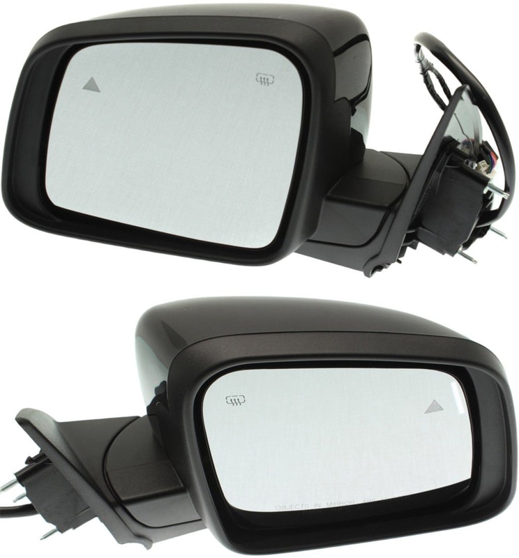 Power Mirror Pair/Set for 2011-2022 Durango, Right (Passenger) and Left (Driver), Manual Folding, Heated, Paintable, with Blind Spot Detection, Memory, and Signal Light, without Auto Dimming Replacement