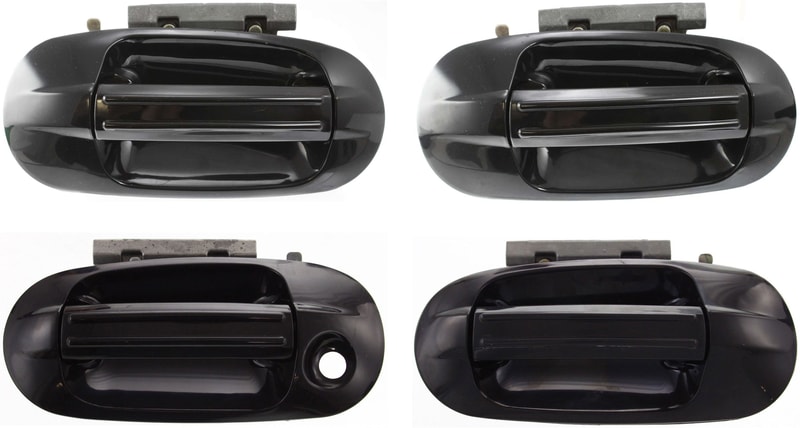 Front and Rear Door Handle Replacement Pair/Set for Ford Expedition 2003-2015 / Navigator 2003-2014 Right (Passenger) and Left (Driver), Outside, Smooth Black