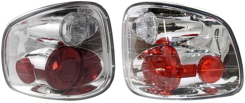 Tail Light Pair/Set for Ford F-150 2001-2003, F-150 Heritage 2004, Clear & Red Lens, Right (Passenger) and Left (Driver) Replacement