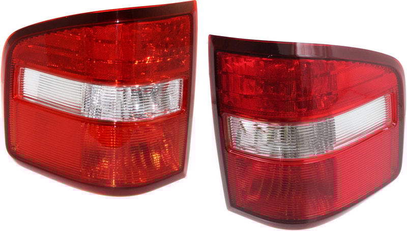 Tail Light Replacement Pair/Set for Ford F-150 2004-2009, Includes Right (Passenger) & Left (Driver) Side, Clear & Red Lens
