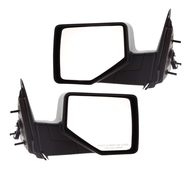 Power Mirror Pair/Set for 2006-2011 Ford Ranger, Right (Passenger) and Left (Driver), Manual Folding, Non-Heated, Textured, Replacement