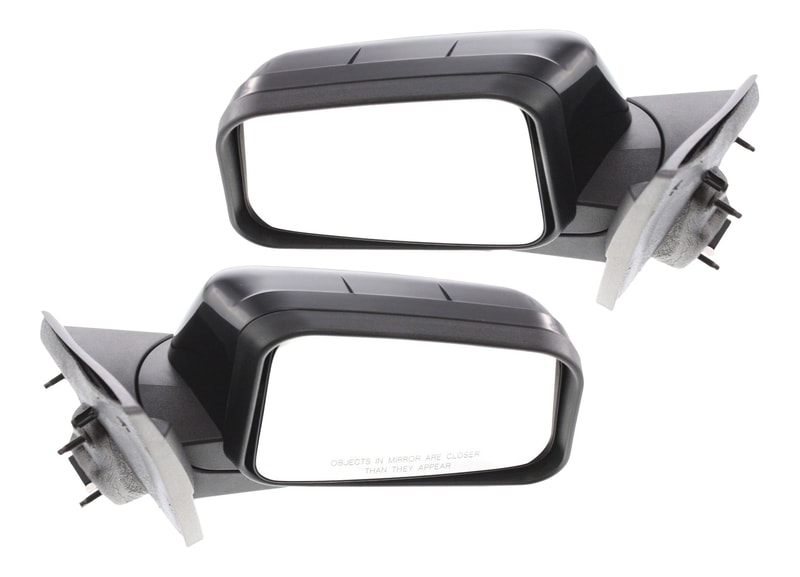 Mirror Pair/Set for Ford Edge 2007, Right (Passenger) and Left (Driver), Power Adjust, Manual Folding, Non-Heated, Paintable, Without Auto Dimming, Blind Spot Detection, Memory, and Signal Light Replacement