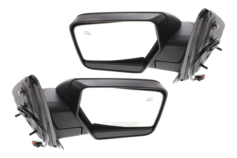 Power Mirror Pair/Set for Ford Expedition 2007-2010, Right (Passenger) and Left (Driver), Non-Towing, Manual Folding, Heated, Textured, without Auto Dimming, Blind Spot Detection, Memory, Signal Light Replacement