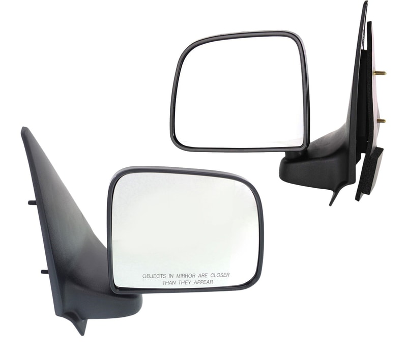 Manual Adjust Paddle Style Mirror Pair/Set for Ford Ranger 1993-2005, Mazda Pickup 1994-2002, Right (Passenger) and Left (Driver), Manual Folding, Non-Heated, Textured Replacement